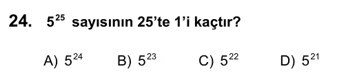 Hazırlık Sınıfı Matematik 2017 İOKBS Bursluluk Sınavı 24. Soru görseli