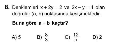 Hazırlık Sınıfı Matematik 2017 İOKBS Bursluluk Sınavı 8. Soru görseli
