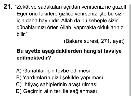 Hazırlık Sınıfı Sosyal Bilgiler 2017 İOKBS Bursluluk Sınavı 21. Soru görseli