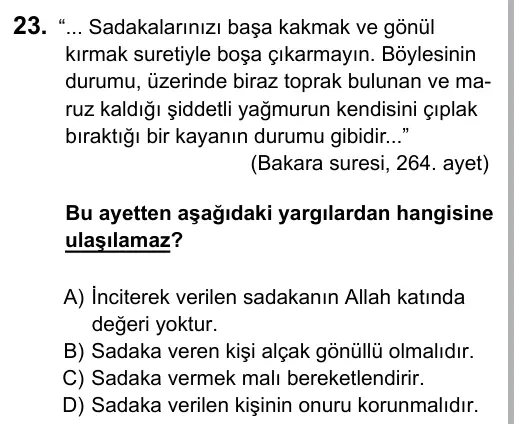 Hazırlık Sınıfı Sosyal Bilgiler 2017 İOKBS Bursluluk Sınavı 23. Soru görseli