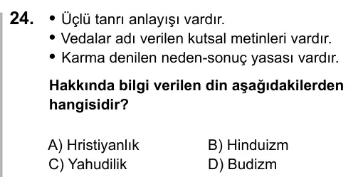 Hazırlık Sınıfı Sosyal Bilgiler 2017 İOKBS Bursluluk Sınavı 24. Soru görseli