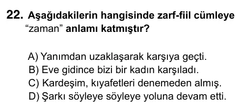 Hazırlık Sınıfı Türkçe 2017 İOKBS Bursluluk Sınavı 22. Soru görseli
