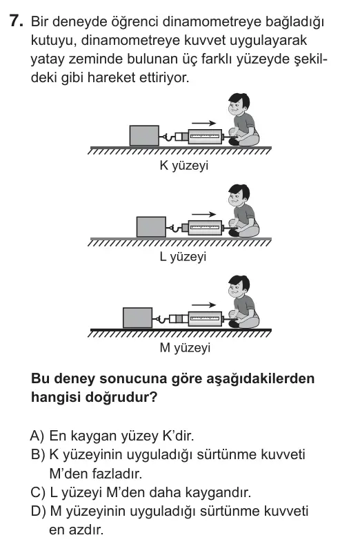 5. Sınıf Fen Bilimleri 2018 İOKBS Bursluluk Sınavı 7. Soru görseli