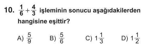 5. Sınıf Matematik 2018 İOKBS Bursluluk Sınavı 10. Soru görseli