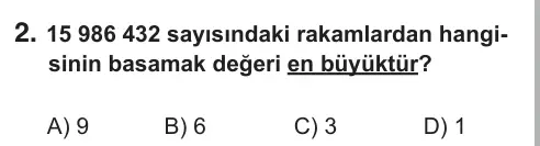 5. Sınıf Matematik 2018 İOKBS Bursluluk Sınavı 2. Soru görseli