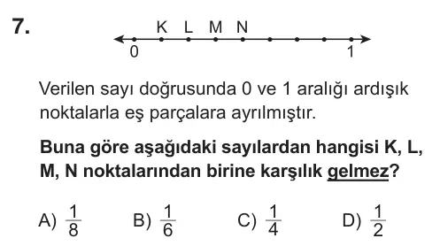 5. Sınıf Matematik 2018 İOKBS Bursluluk Sınavı 7. Soru görseli