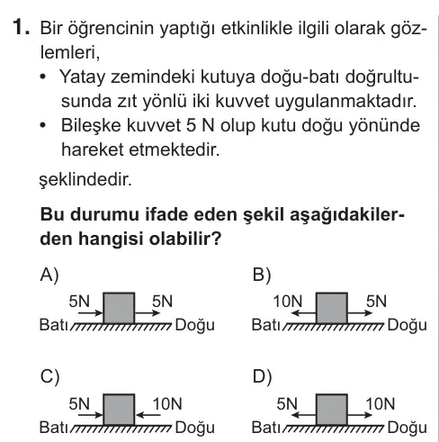 6. Sınıf Fen Bilimleri 2018 İOKBS Bursluluk Sınavı 1. Soru görseli