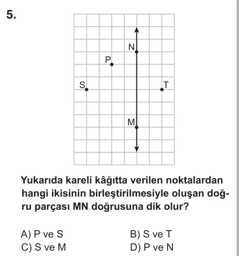 6. Sınıf Matematik 2018 İOKBS Bursluluk Sınavı 5. Soru görseli