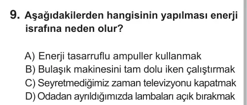 6. Sınıf Sosyal Bilgiler 2018 İOKBS Bursluluk Sınavı 9. Soru görseli
