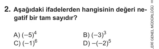 7. Sınıf Matematik 2018 İOKBS Bursluluk Sınavı 2. Soru görseli