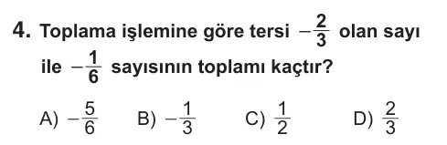 7. Sınıf Matematik 2018 İOKBS Bursluluk Sınavı 4. Soru görseli
