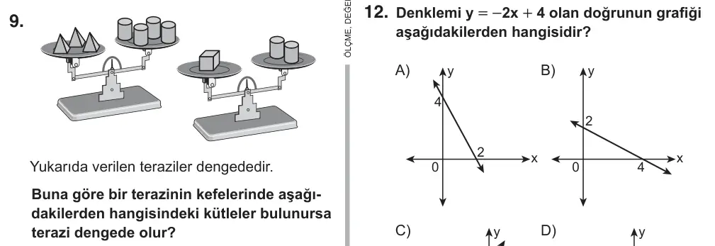 7. Sınıf Matematik 2018 İOKBS Bursluluk Sınavı 9. Soru görseli