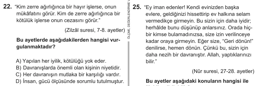 7. Sınıf Sosyal Bilgiler 2018 İOKBS Bursluluk Sınavı 22. Soru görseli