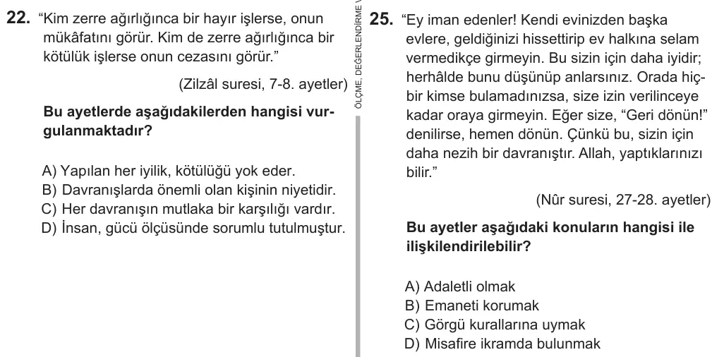 7. Sınıf Sosyal Bilgiler 2018 İOKBS Bursluluk Sınavı 25. Soru görseli (1/3)
