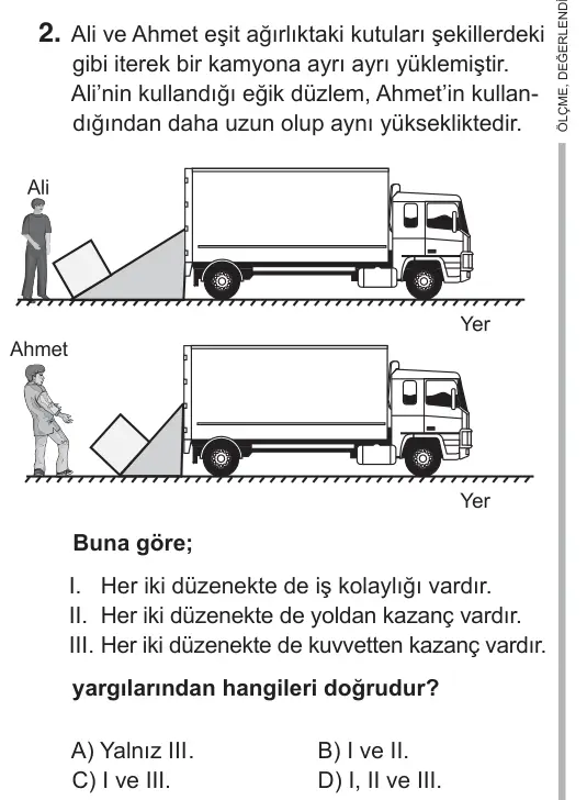 8. Sınıf Fen Bilimleri 2018 İOKBS Bursluluk Sınavı 2. Soru görseli