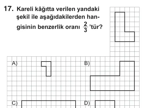 8. Sınıf Matematik 2018 İOKBS Bursluluk Sınavı 17. Soru görseli