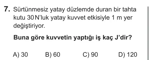 9, 10, 11. Sınıf Fen Bilimleri 2018 İOKBS Bursluluk Sınavı 7. Soru görseli