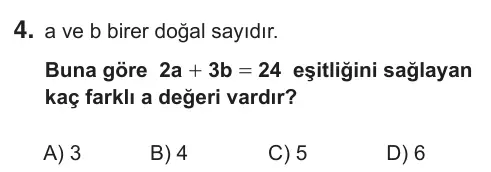 9, 10, 11. Sınıf Matematik 2018 İOKBS Bursluluk Sınavı 4. Soru görseli