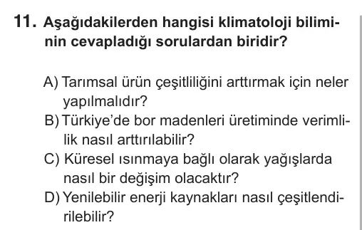 9, 10, 11. Sınıf Sosyal Bilgiler 2018 İOKBS Bursluluk Sınavı 11. Soru görseli