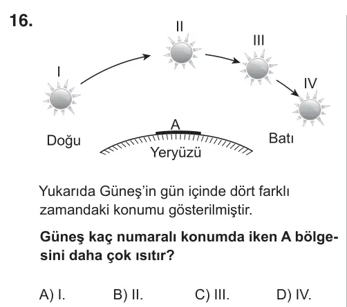 9, 10, 11. Sınıf Sosyal Bilgiler 2018 İOKBS Bursluluk Sınavı 16. Soru görseli