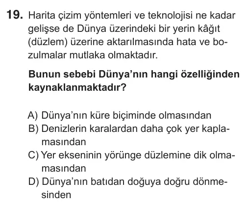 9, 10, 11. Sınıf Sosyal Bilgiler 2018 İOKBS Bursluluk Sınavı 19. Soru görseli