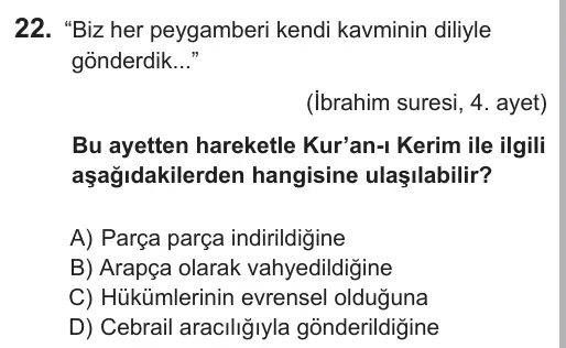 9, 10, 11. Sınıf Sosyal Bilgiler 2018 İOKBS Bursluluk Sınavı 22. Soru görseli