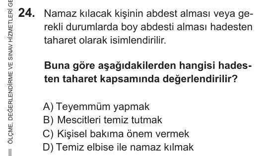 9, 10, 11. Sınıf Sosyal Bilgiler 2018 İOKBS Bursluluk Sınavı 24. Soru görseli