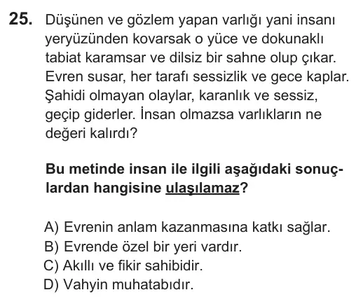 9, 10, 11. Sınıf Sosyal Bilgiler 2018 İOKBS Bursluluk Sınavı 25. Soru görseli (1/3)