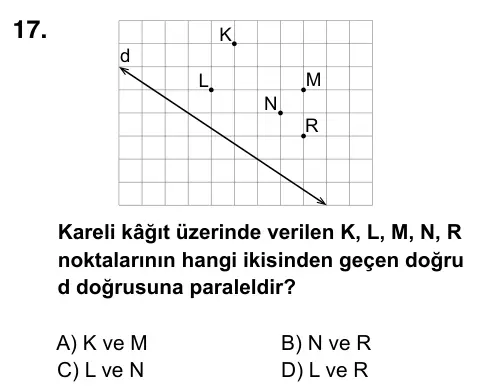 5. Sınıf Matematik 2019 İOKBS Bursluluk Sınavı 17. Soru görseli
