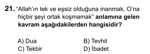 5. Sınıf Sosyal Bilgiler 2019 İOKBS Bursluluk Sınavı 21. Soru görseli