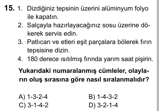5. Sınıf Türkçe 2019 İOKBS Bursluluk Sınavı 15. Soru görseli
