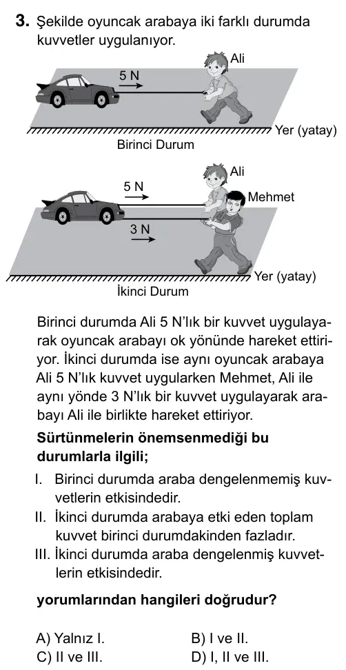 6. Sınıf Fen Bilimleri 2019 İOKBS Bursluluk Sınavı 3. Soru görseli