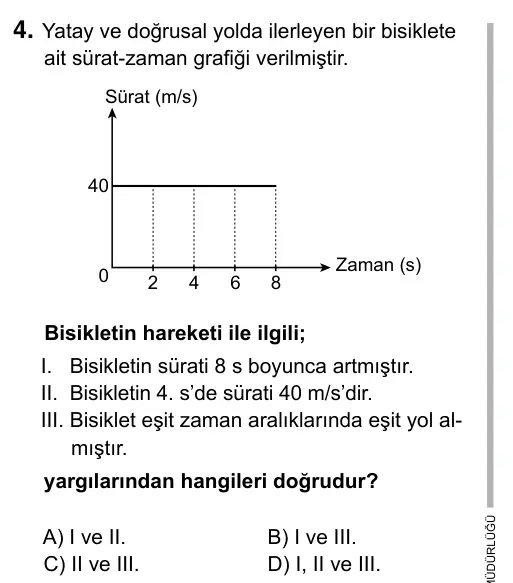 6. Sınıf Fen Bilimleri 2019 İOKBS Bursluluk Sınavı 4. Soru görseli
