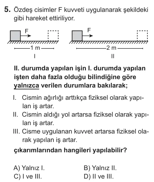 7. Sınıf Fen Bilimleri 2019 İOKBS Bursluluk Sınavı 5. Soru görseli