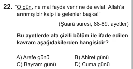 7. Sınıf Sosyal Bilgiler 2019 İOKBS Bursluluk Sınavı 22. Soru görseli