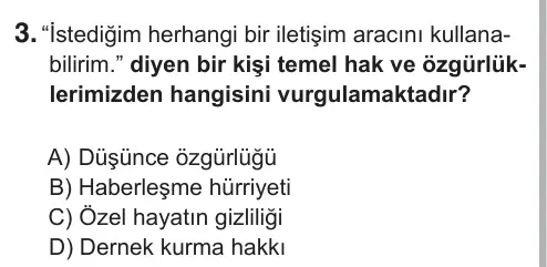 7. Sınıf Sosyal Bilgiler 2019 İOKBS Bursluluk Sınavı 3. Soru görseli