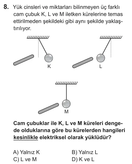 8. Sınıf Fen Bilimleri 2019 İOKBS Bursluluk Sınavı 8. Soru görseli