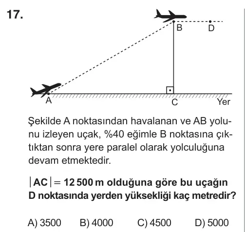 8. Sınıf Matematik 2019 İOKBS Bursluluk Sınavı 17. Soru görseli