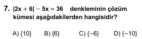9, 10, 11. Sınıf Matematik 2019 İOKBS Bursluluk Sınavı 7. Soru görseli
