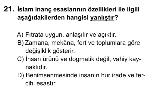 9, 10, 11. Sınıf Sosyal Bilgiler 2019 İOKBS Bursluluk Sınavı 21. Soru görseli