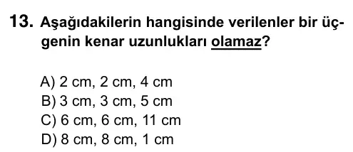 Hazırlık Sınıfı Matematik 2019 İOKBS Bursluluk Sınavı 13. Soru görseli