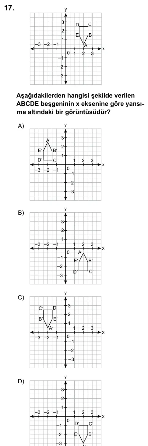 Hazırlık Sınıfı Matematik 2019 İOKBS Bursluluk Sınavı 17. Soru görseli