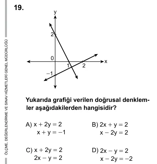 Hazırlık Sınıfı Matematik 2019 İOKBS Bursluluk Sınavı 19. Soru görseli