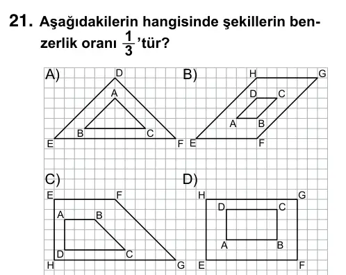 Hazırlık Sınıfı Matematik 2019 İOKBS Bursluluk Sınavı 21. Soru görseli
