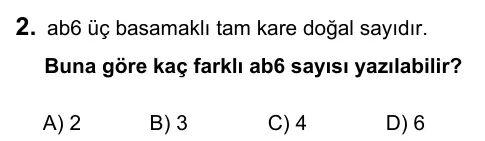Hazırlık Sınıfı Matematik 2019 İOKBS Bursluluk Sınavı 2. Soru görseli
