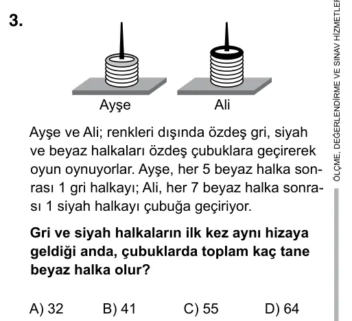 Hazırlık Sınıfı Matematik 2019 İOKBS Bursluluk Sınavı 3. Soru görseli