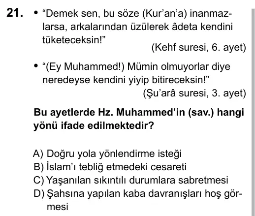 Hazırlık Sınıfı Sosyal Bilgiler 2019 İOKBS Bursluluk Sınavı 21. Soru görseli