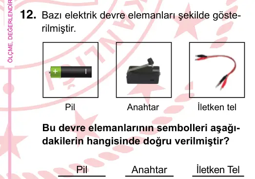 5. Sınıf Fen Bilimleri 2022 İOKBS Bursluluk Sınavı 12. Soru görseli