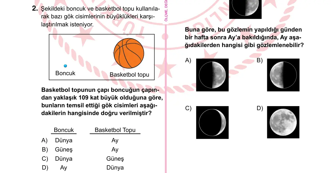 5. Sınıf Fen Bilimleri 2022 İOKBS Bursluluk Sınavı 2. Soru görseli