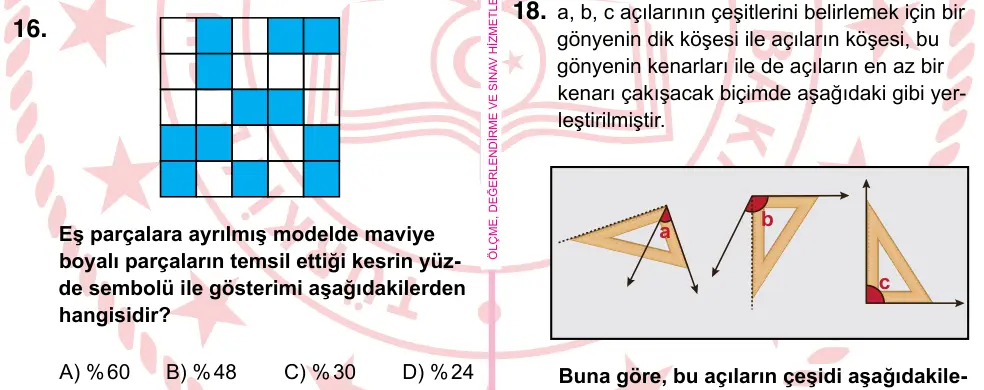 5. Sınıf Matematik 2022 İOKBS Bursluluk Sınavı 16. Soru görseli